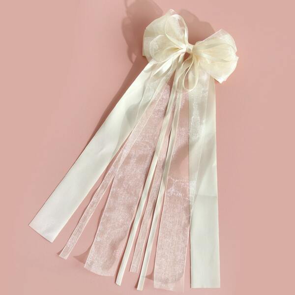 

Baby Bow Decor Hair Clip, White