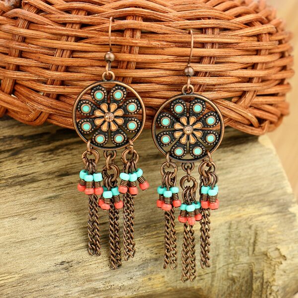 

Metal Tassel Charm Drop Earrings, Multicolor