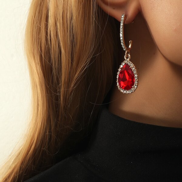 

Waterdrop Drop Earrings, Red