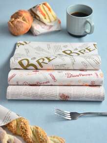 50入組隨機圖案三明治包裝紙，烘焙用麵包包裝紙，節省清潔的烘焙紙，空氣炸鍋紙，脂肪炸鍋必備品 - 彩色 - 查看 5