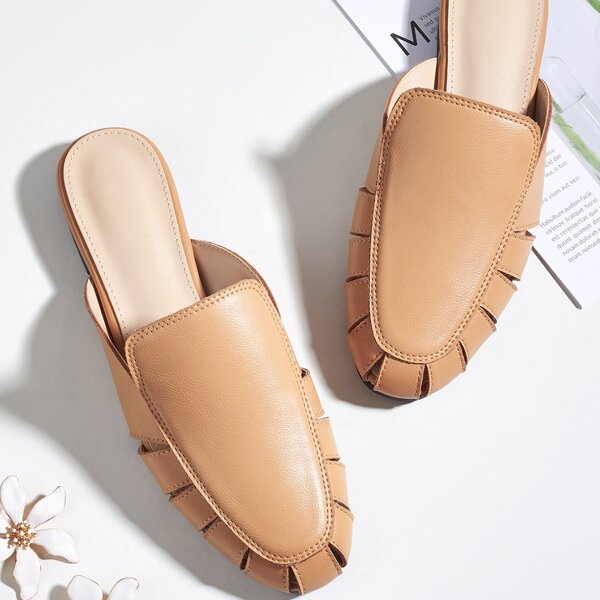 

Cut Out Flat Mules, Camel