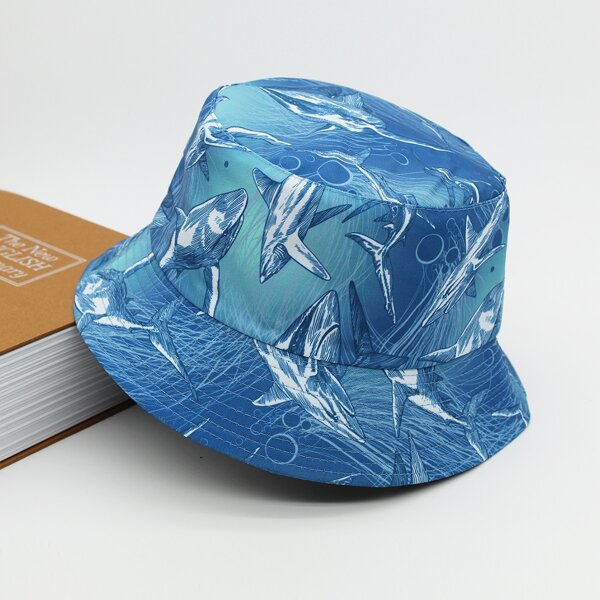 

Men Animal Print Bucket Hat, Blue