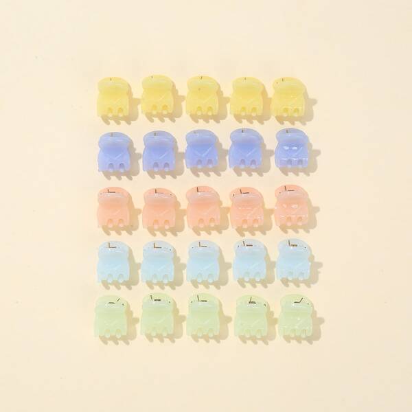 

25pcs Solid Hair Claw, Multicolor