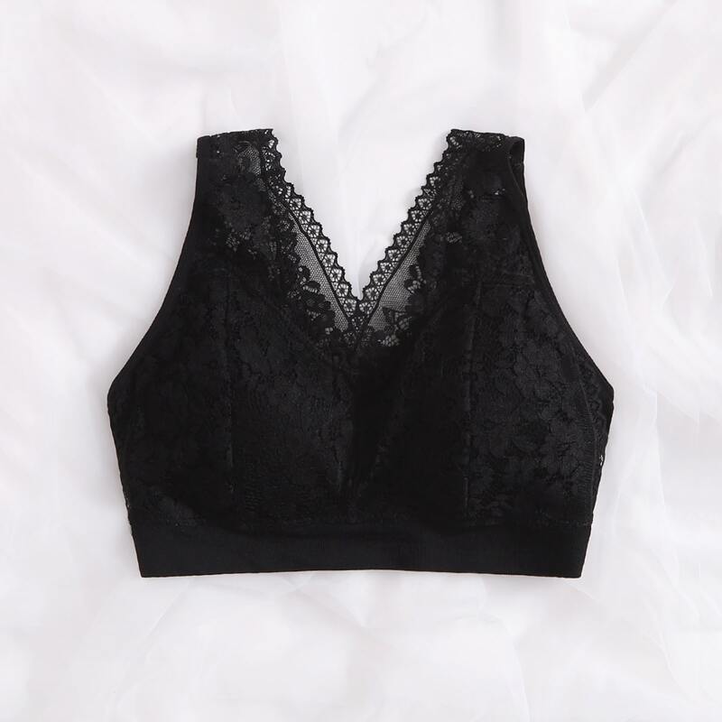 

Floral Lace Bralette, Black