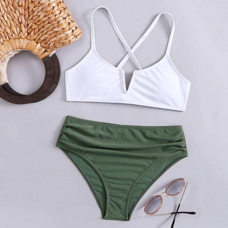 

V Wired Bikini Swimsuit, Multicolor