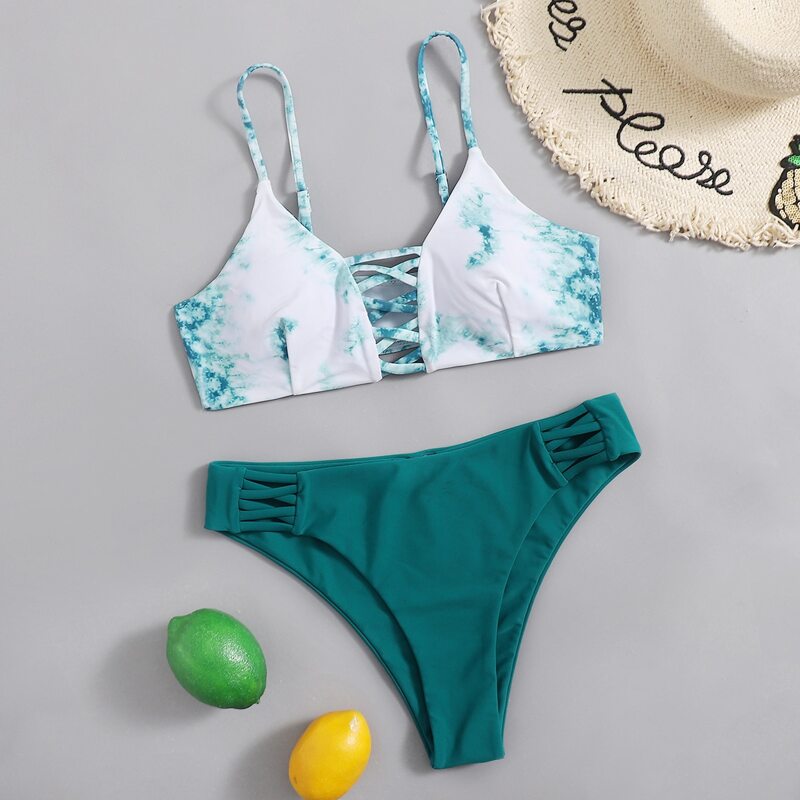 

Tie Dye Cut Out Bikini Swimsuit, Multicolor
