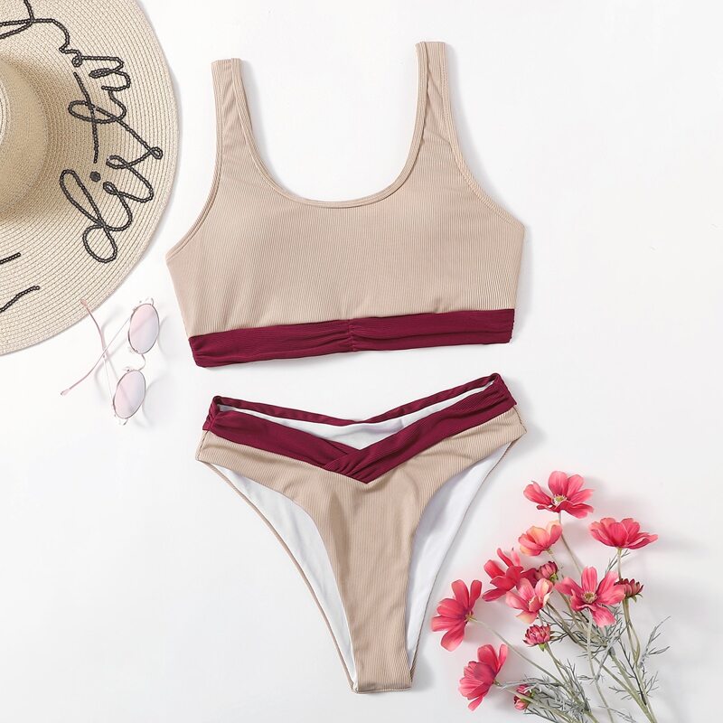

Colorblock Bikini Swimsuit, Multicolor