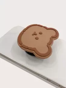 Cartoon Bear Pop-Out Phone Grip - Brown - View 2