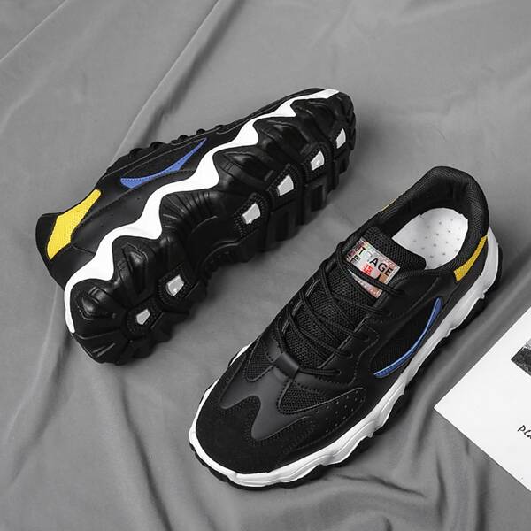 

Men Color Block Chunky Sneakers, Black