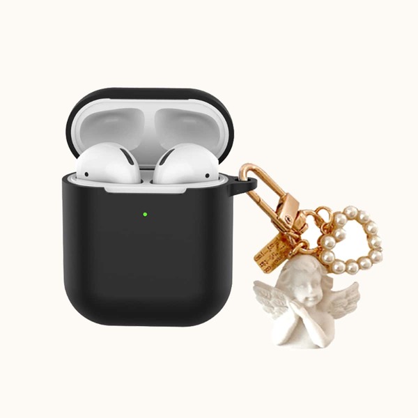 

Чехол для Airpods с ангелом, Чёрный