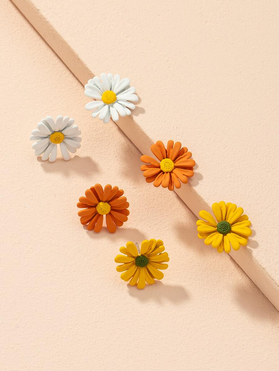 Hoa tai thiết kế 3 cặp - Nhiều màu - Xem 1