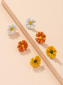 Hoa tai thiết kế 3 cặp - Nhiều màu - Xem 3