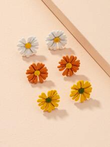 Hoa tai thiết kế 3 cặp - Nhiều màu - Xem 4