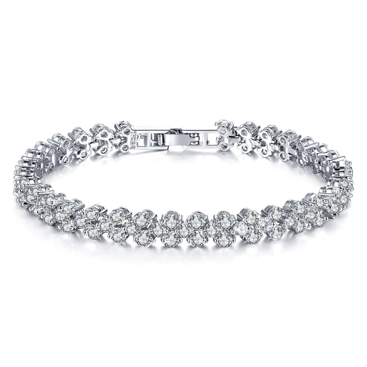 

1pc Rhinestone Clip Bracelet, Silver