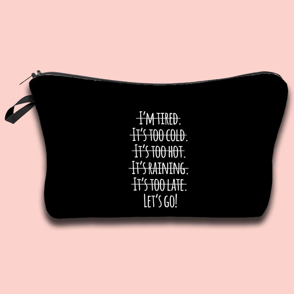 

Letter Graphic Makeup Bag, Black