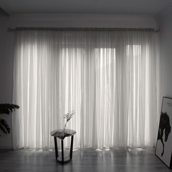 

Plain Single Panel Sheer Curtain, Grey