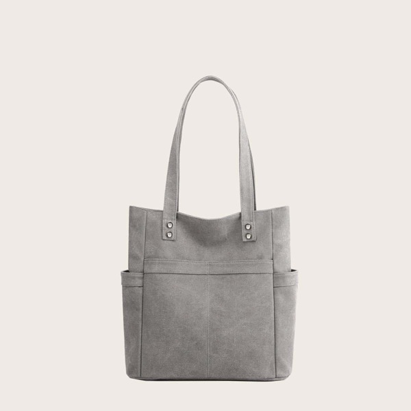 

Large Capacity Canvas Tote Bag, Grey