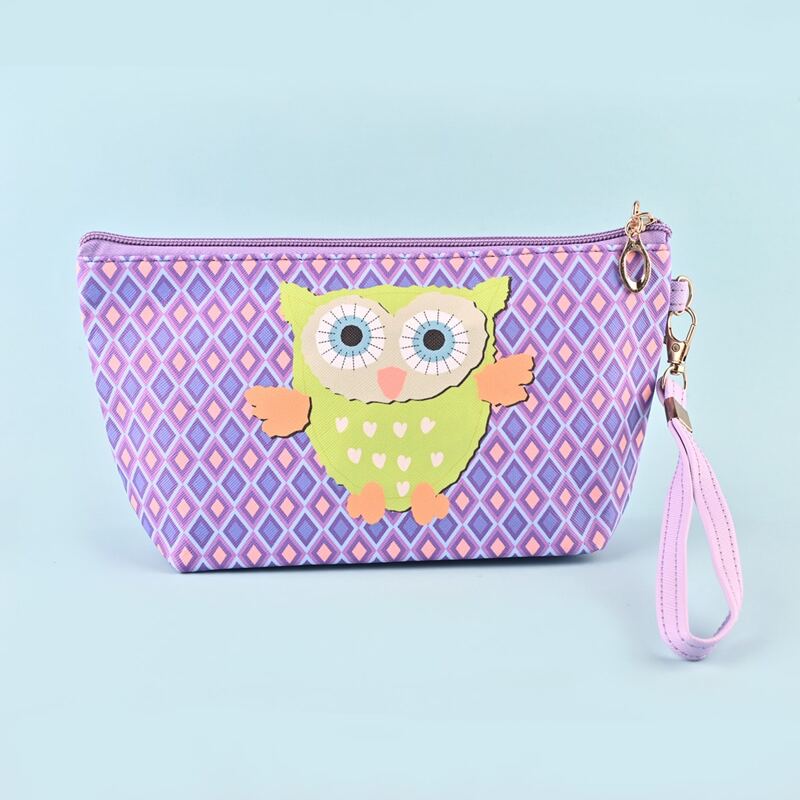 

Owl Pattern Makeup Bag, Purple