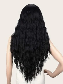 Natural Long Curly Wig - Black - View 2