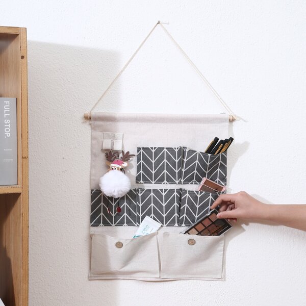 

1pc Hanging Storage Bag, Grey