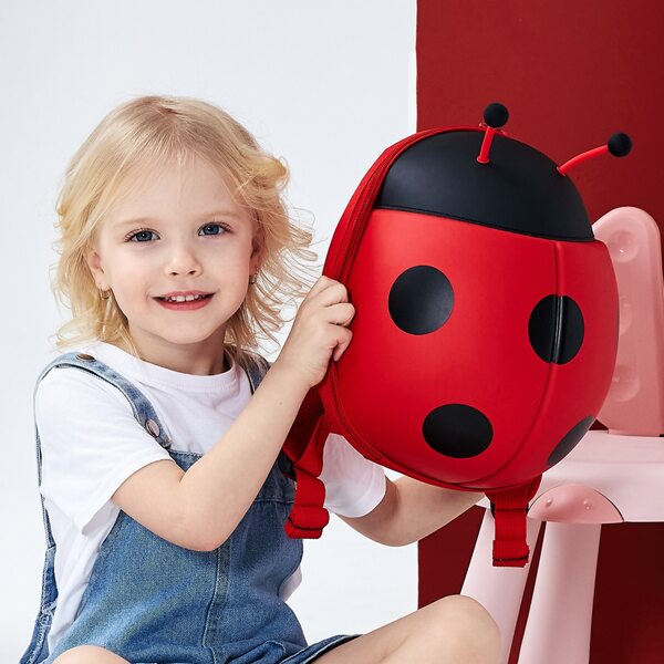 

Kids Ladybug Design Backpack, Red