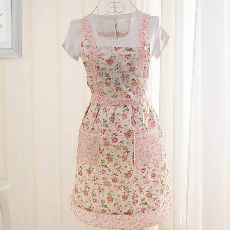 

Flower Print Apron, Pink