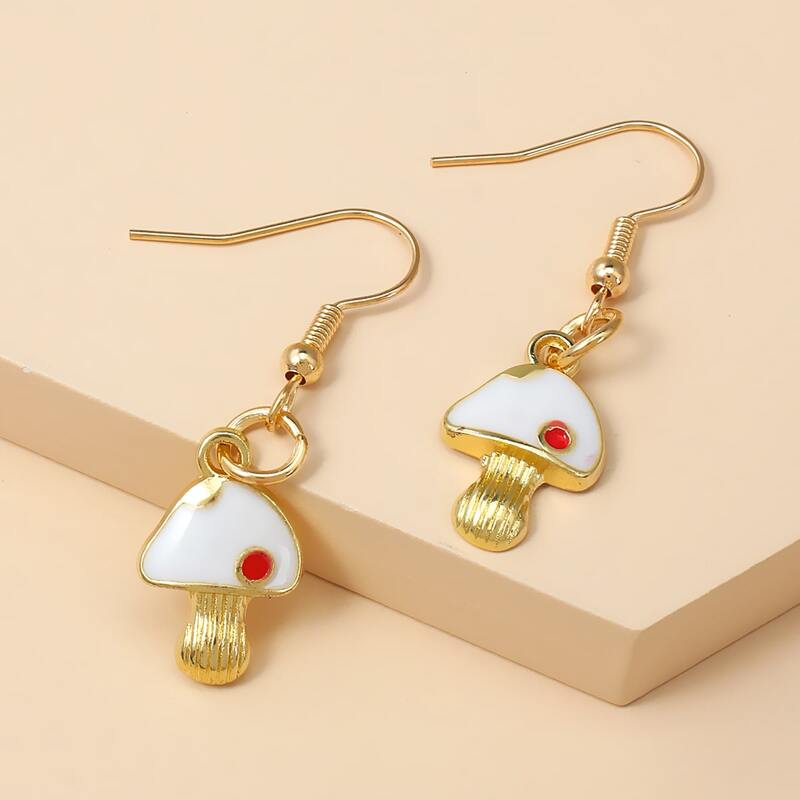 

Mushroom Drop Earrings, Multicolor