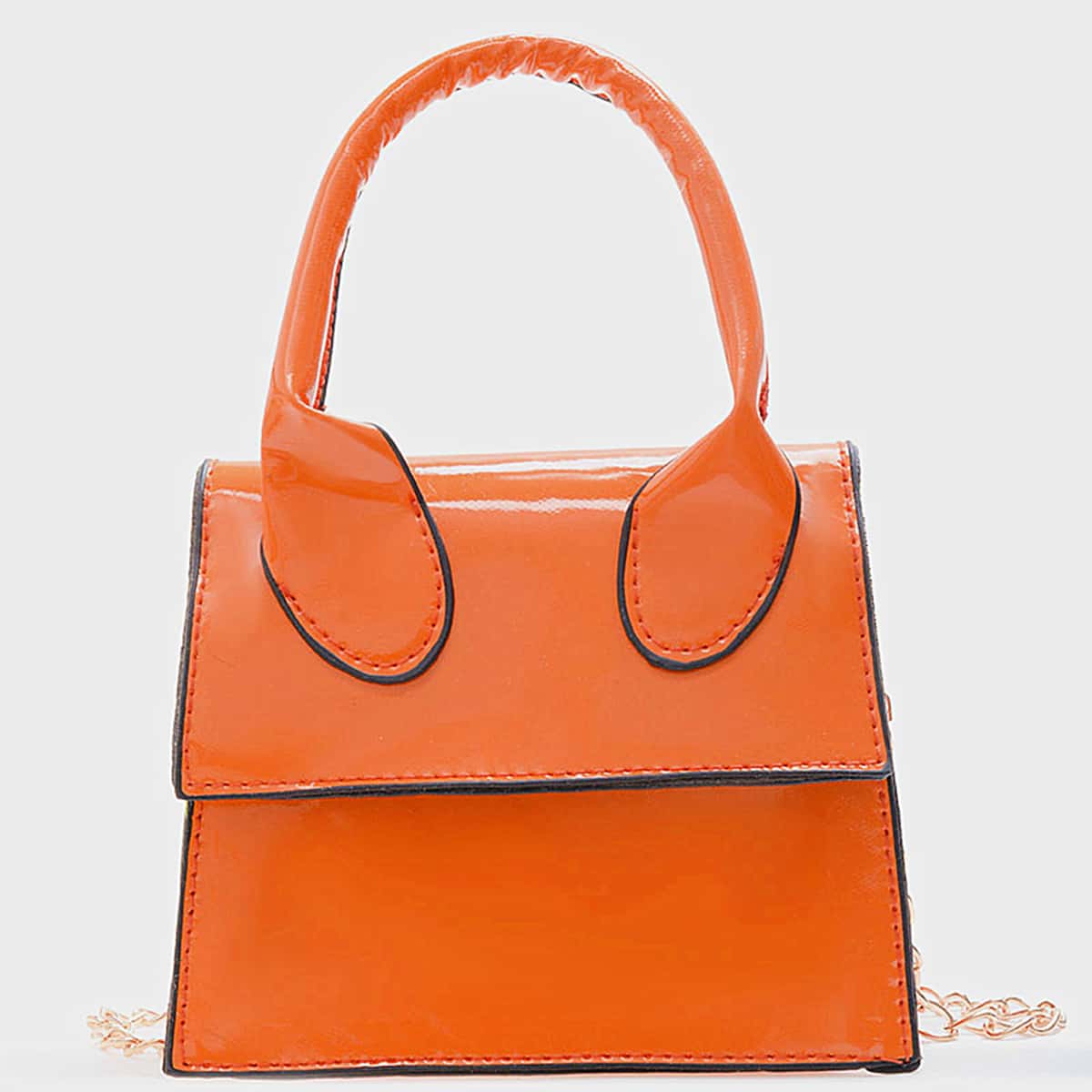 

Solid Mini Satchel Bag, Orange