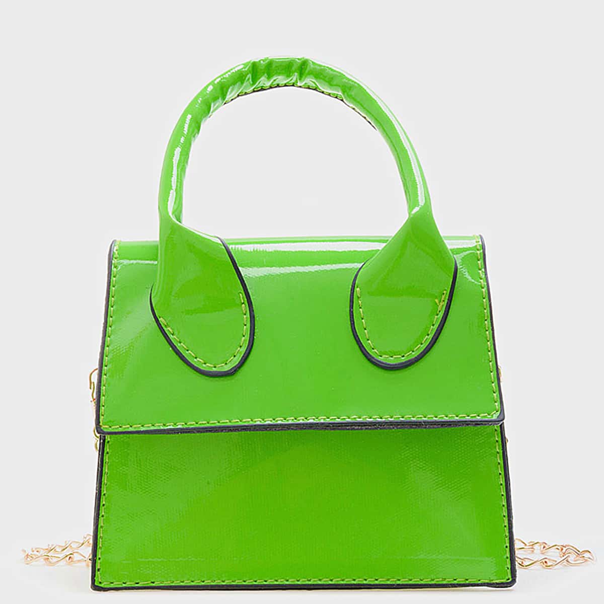 

Solid Mini Satchel Bag, Green