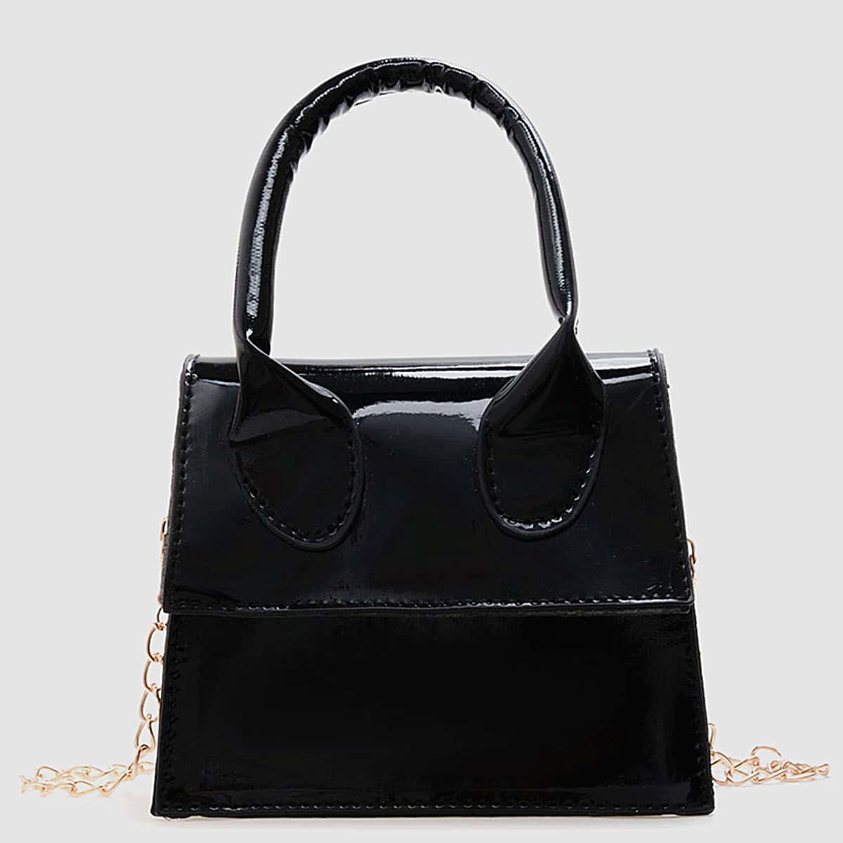 

Solid Mini Satchel Bag, Black