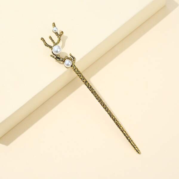 

Faux Pearl Decor Hair Pin, Gold