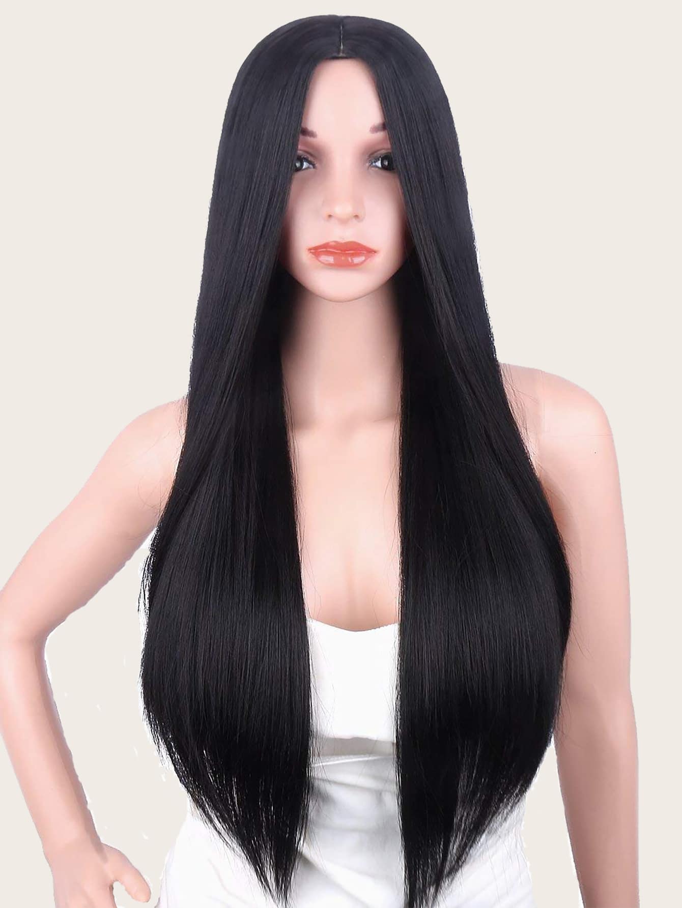 Peluca lisa larga natural - Negro - Ver 1
