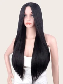 Peluca lisa larga natural - Negro - Ver 4