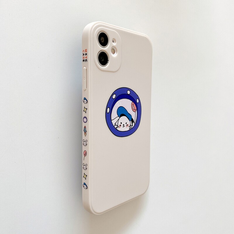 

Cartoon Rabbit iPhone Case, White