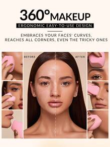 SHEGLAM Multi-Faceted Makeup Sponge Soft Makeup Blender For Foundation Highlighter Contour Blending Quick Drying Beauty Makeup Tool Brand Beauty Makeup Cosmetic For Women Girls Perfect For Fall Winter Ideal For Y2K Fancy Fashion Suitable For Birthday Present Halloween Party Ready Best Color