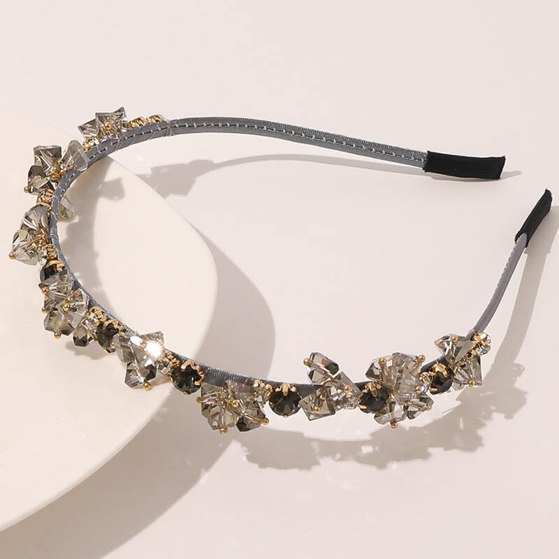

Clear Bead Decor Hair Hoop, Light grey