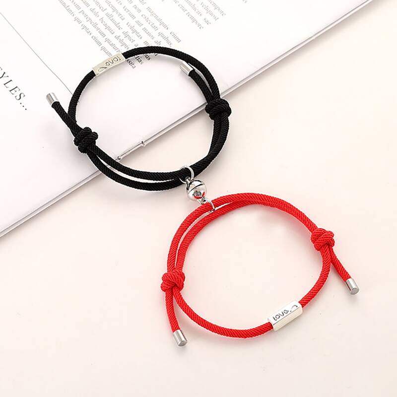 

2pcs Couple Rope Bracelet, Multicolor