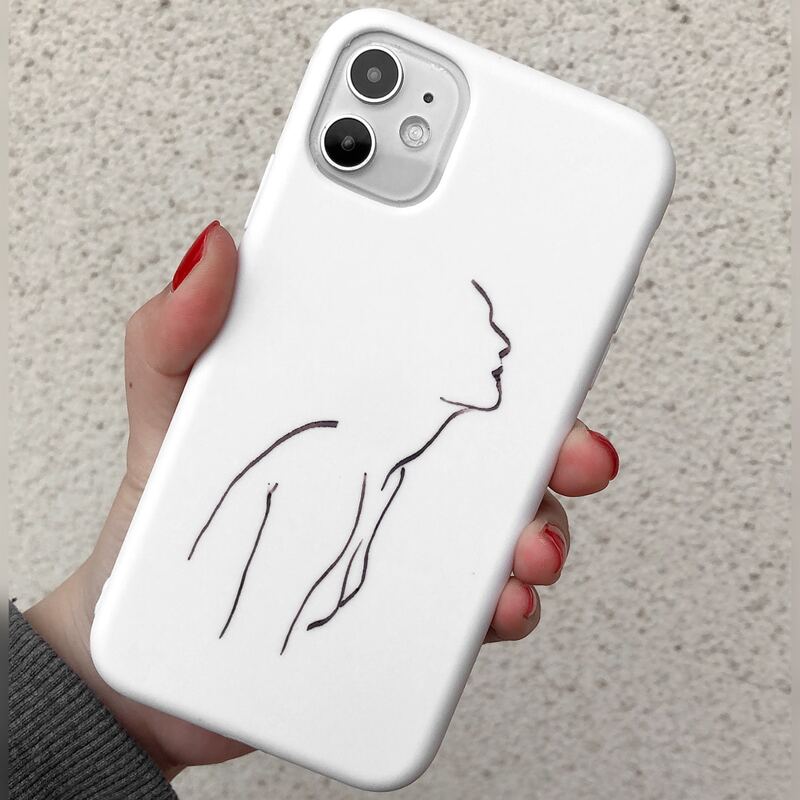 

Stick Figure iPhone Case, White