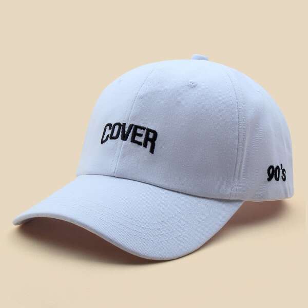

Letter Embroidery Baseball Cap, White