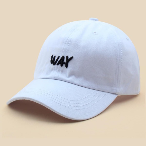 

Letter Embroidery Baseball Cap, White