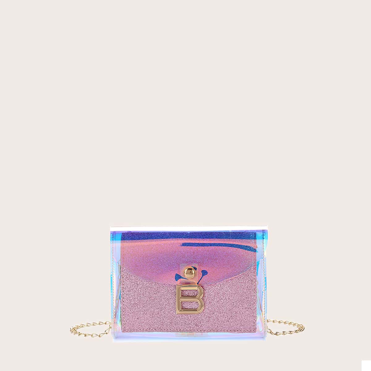 

Holographic Chain Bag, Pink