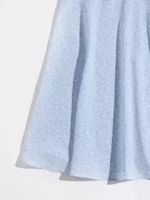 Soleia Vestido de puño fruncido con cordón delantero con estampado de planta - Celeste - Ver 5