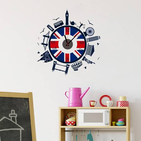 

Structure Print Wall Clock, Multicolor