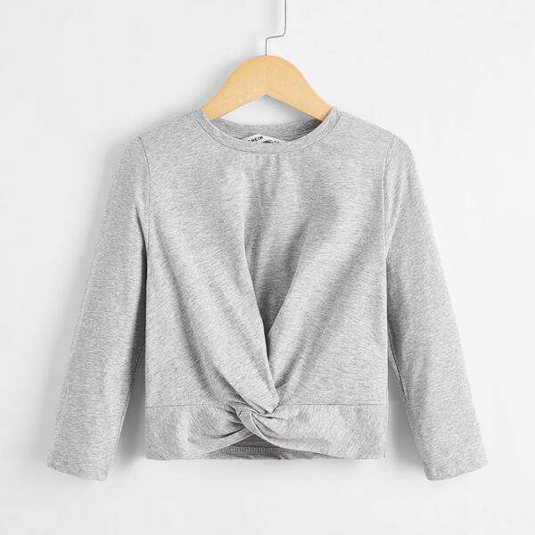 

Toddler Girls Twist Front Top, Grey