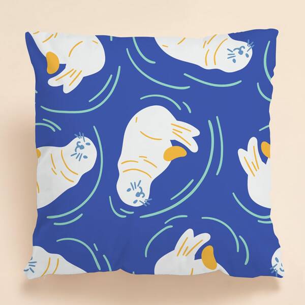 

Cartoon Graphic Kids Cushion Cover Without Filler, Multicolor
