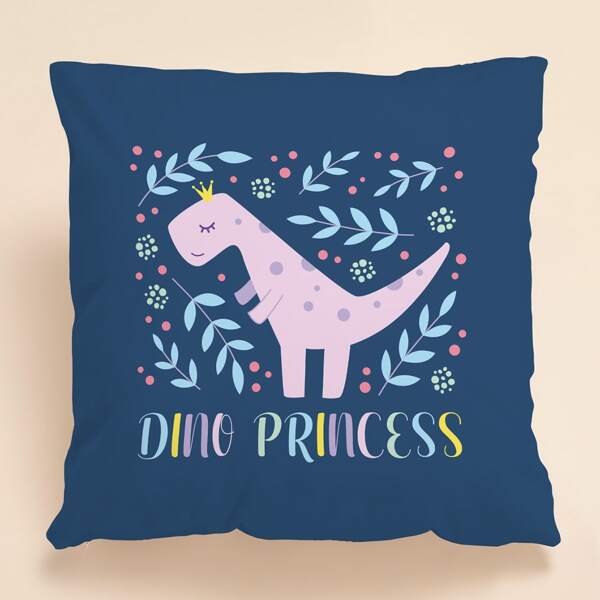 

Cartoon Dinosaur Print Kids Cushion Cover Without Filler, Multicolor