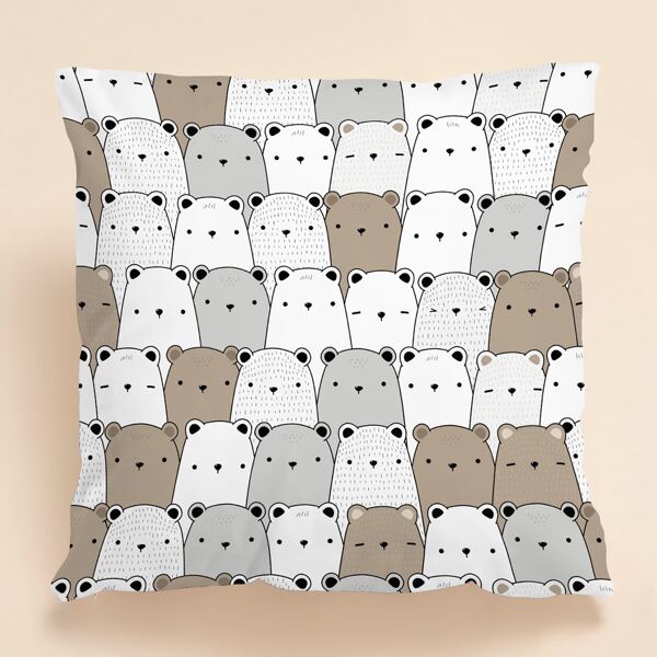 

Cartoon Graphic Kids Cushion Cover Without Filler, Multicolor