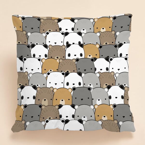 

Cartoon Graphic Kids Cushion Cover Without Filler, Multicolor