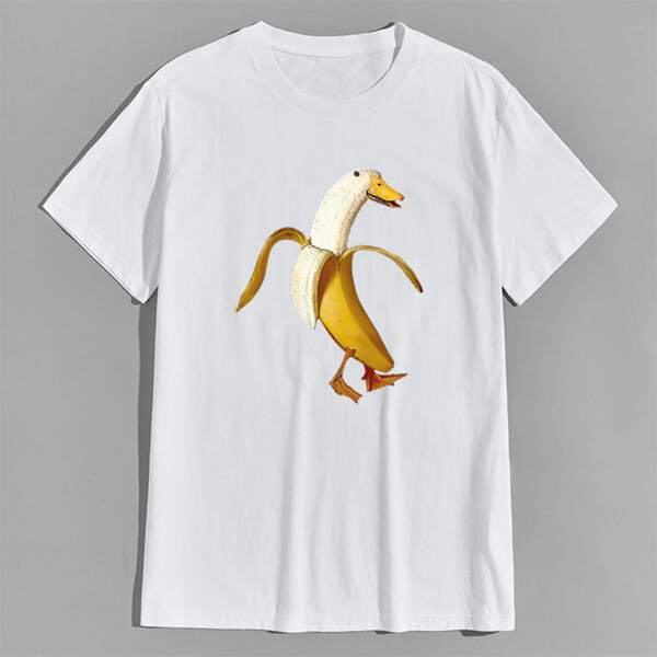 

Men Animal & Fruit Print Tee, White