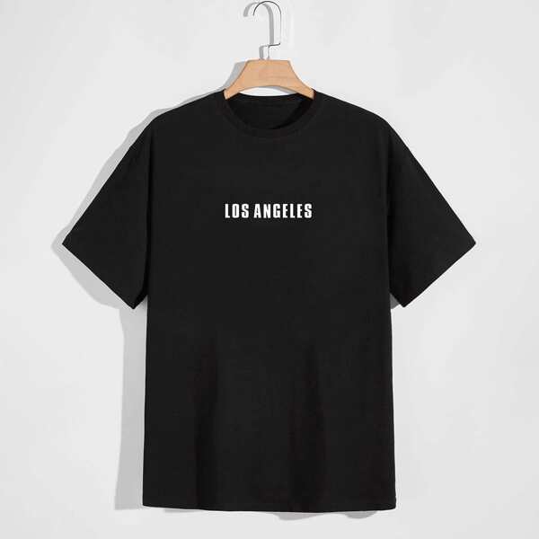 

Men Letter Graphic Tee, Black